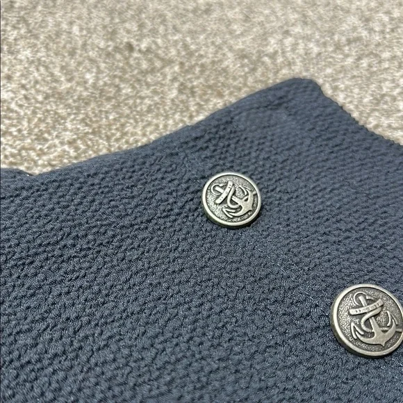 Maeve Dual Split Button Midi skirt size 4 Navy Blue dual slit - Picture 7 of 16